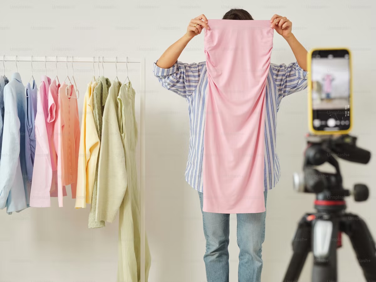 Woman packing trendy clothes into a box to sell online for cash, representing the best places to sell clothes online for money.